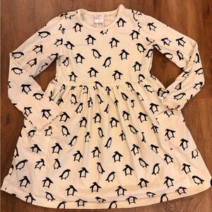 Hanna Andersson Cream and Black Penguin Dress